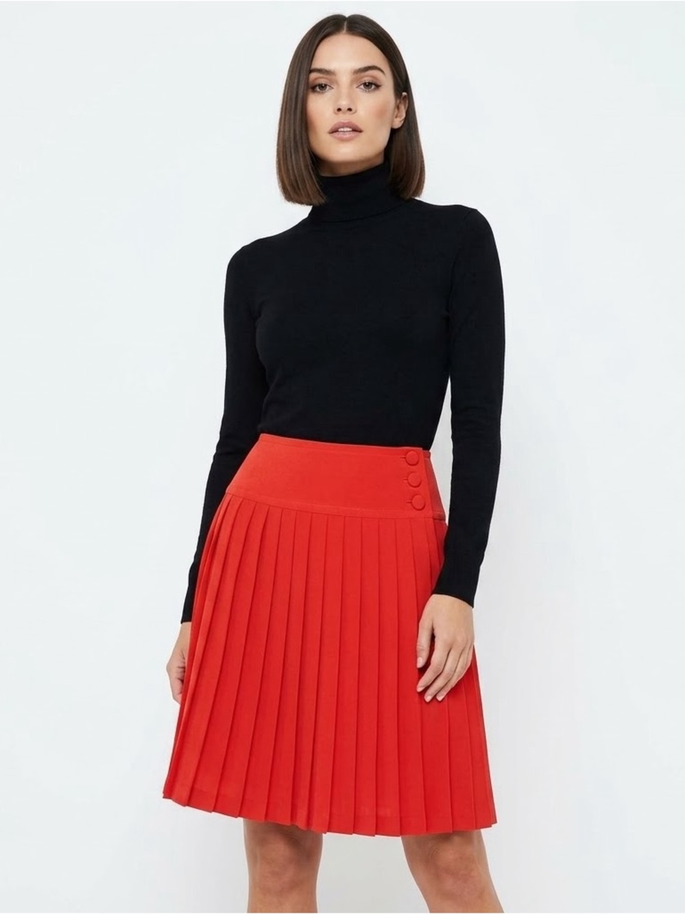 Vintage 100% Silk Pleated Midi Skirt Dopamine Dressing Preppy Tenniscore Classic